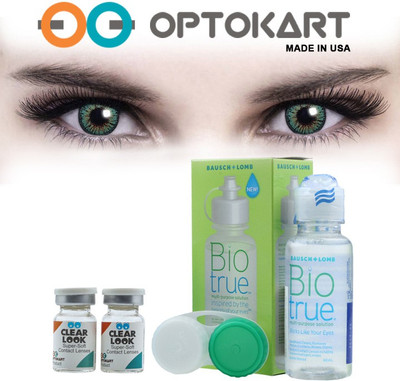 

Optokart Two Tone Color With Kit Made In USA By Visions India Yearly Contact Lens(-3.75, Green, Pack of 2)