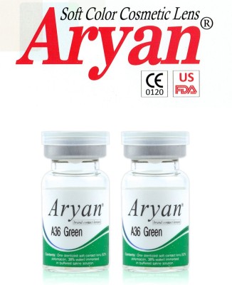 Flipkart - Aryan Tri Tone Green Visions India Yearly(-0.50, Colored Contact Lenses, Pack of 2)