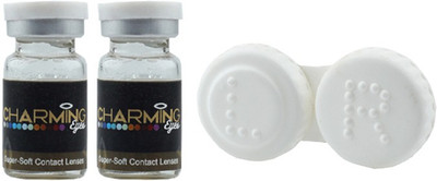 

Charming Eyes Two Tone Color With Case By Lens4eye Yearly Contact Lens(-1.00, Turquoise, Pack of 2)