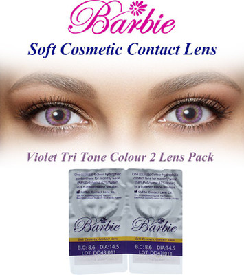 

Barbie Tri Tone Violet Zero Power By Visions India Monthly(Violet-0.00, Colored Contact Lenses, Pack of 2)