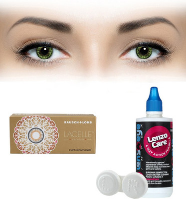 

Bausch & Lomb Lacelle Premium Green With LensCareKit By Lens4eye Monthly Contact Lens(-4.50, Green, Pack of 2)
