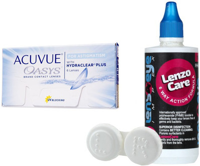 

Johnson & Johnson Acuvue Oasys with Hydraclear Plus with LensCareKit By Lens4eye Monthly Contact Lens(-6.00, Clear, Pack of 6)