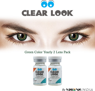 

Clear Look Tri Tone Zero Power By Visions India Yearly(Green-0.00, Colored Contact Lenses, Pack of 2)