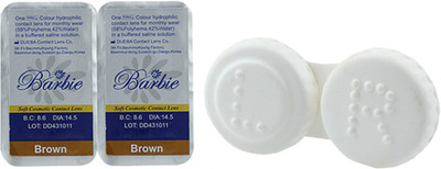 

Barbie Tri Tone Zero Power With Case By Visions India Monthly(Brown-0.00, Colored Contact Lenses, Pack of 2)