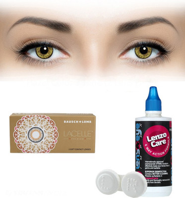 

Bausch & Lomb Lacelle Premium Hazel With LensCareKit By Lens4eye Monthly Contact Lens(-0.50, Hazel, Pack of 2)