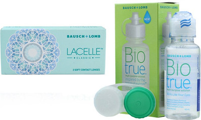 Flipkart - Bausch & Lomb Lacelle Classic Aqua With Kit By Lens4eye Monthly(-0.75, Colored Contact Lenses, Pack of 2)