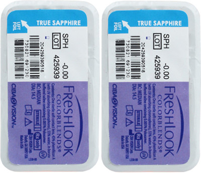 

Ciba Vision FreshLook COLORBLENDS ZeroPower By Visions India Monthly(TrueSapphire-0.00, Colored Contact Lenses, Pack of 2)
