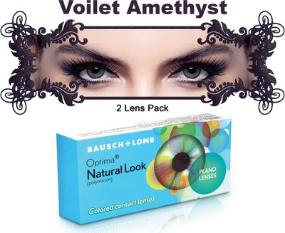 

Bausch & Lomb New Natural Look Violet Amethsyt Color By Visions India 3 Monthly(-0.00, Colored Contact Lenses, Pack of 2)