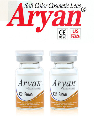 Aryan Tri Tone Brown By Visions India Yearly(-9.00, Colored Contact Lenses, Pack of 2)
