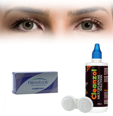 

Alcon Freshlook Colorblends Green with LensCareKit By Visionsindia Monthly(-1.75, Colored Contact Lenses, Pack of 2)