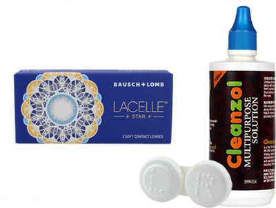 

Bausch & Lomb Lacelle Star With LensCareKit By VisionsIndia Monthly(T.Brown-0.00, Colored Contact Lenses, Pack of 2)