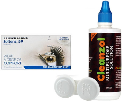 

Bausch & Lomb Soflens 59 with Lens Care Kit By VisionsIndia Monthly(-5.00, Contact Lenses, Pack of 6)