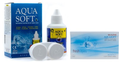 Flipkart - Aquasoft Fresheyes with Kit By Lens4Eye Monthly(-4.25, Contact Lenses, Pack of 6)