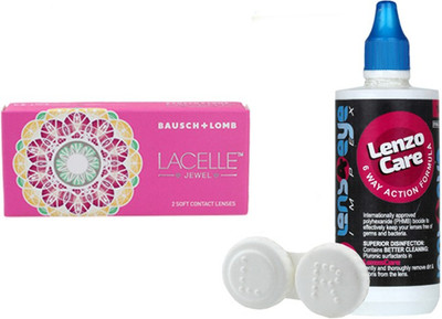 

Bausch & Lomb Lacelle Jewel With LensCareKit By Lens4eye Monthly Contact Lens(Green-0.00, Green, Pack of 2)