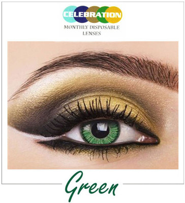 

Celebration Green Monthly Contact Lens(Zero Power, Green, Pack of 2)