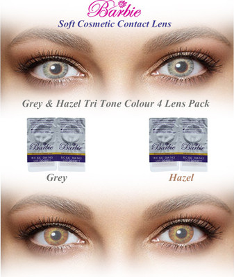 

Barbie Tri Tone Zero Power By Visions India Monthly(GreyHazel-0.00, Colored Contact Lenses, Pack of 4)