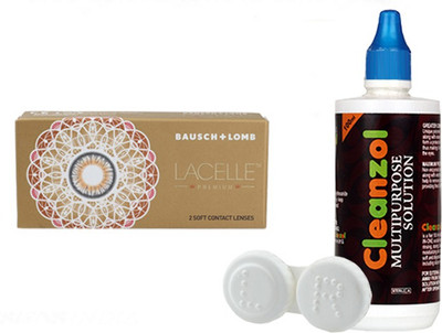 

Bausch & Lomb Lacelle Premium Hazel With LensCareKit By VisionsIndia Monthly(-2.00, Colored Contact Lenses, Pack of 2)