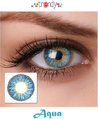 

Trendy Ocean Aqua Monthly(Zero Power, Colored Contact Lenses, Pack of 2)