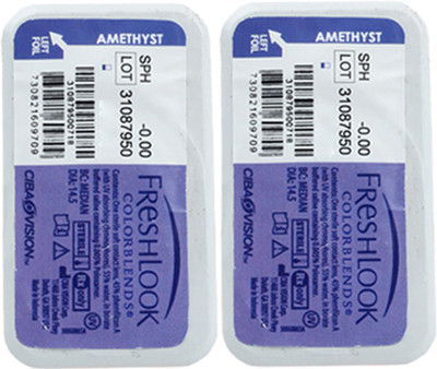 

Ciba Vision FreshLook COLORBLENDS ZeroPower By Visions India Monthly(Amethyst-0.00, Colored Contact Lenses, Pack of 2)