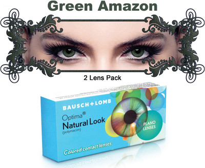 

Bausch & Lomb New Natural Look Green Amazon Color By Visions India 3 Monthly(-0.00, Colored Contact Lenses, Pack of 2)