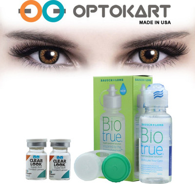 

Optokart Two Tone Color With Kit Made In USA By Visions India Yearly Contact Lens(-3.50, Brown, Pack of 2)