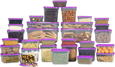

All Time - 125 ml, 250 ml, 400 ml, 600 ml, 750 ml, 1800 ml Plastic Grocery Container(Pack of 31, Purple)