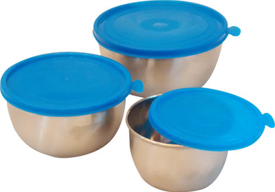 

CSM - 350 ml, 630 ml, 1200 ml Steel Grocery Container(Pack of 3, Silver, Blue), Blue;silver