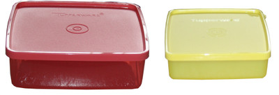 

Tupperware Square Away - 800 ml, 450 ml Plastic Grocery Container(Pack of 2, Red, Yellow)
