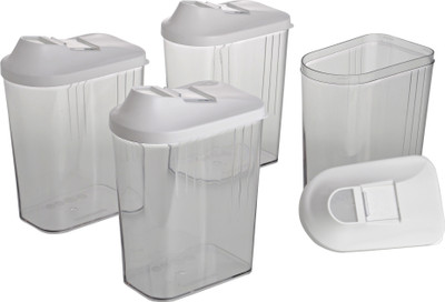 

Disha - 1500 ml Plastic Grocery Container(Pack of 4, White)