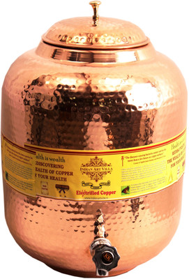 

IndianArtVilla Water Dispenser Pot Tank - 13000 ml Copper Grocery Container(Brown)