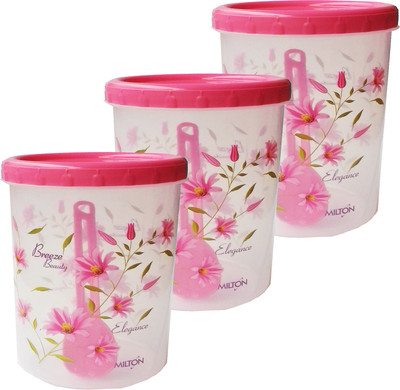 

Milton Storage - 1000 ml Plastic Grocery Container(Pack of 3, Clear, Pink)