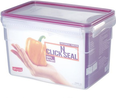 

Princeware - 2400 ml Plastic Grocery Container(Pink, White)