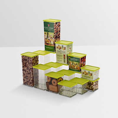 

Disha Marketing - 1225 ml Plastic Grocery Container(Pack of 16, Green)