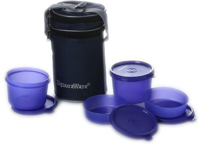 

Signoraware Executive Lunch Box (Big) - Blue - 450 ml, 180 ml Plastic Grocery Container(Pack of 4, Purple)