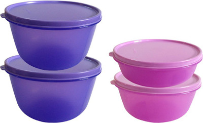 

Tupperware - 2 L, 1.5 L, 1 L Plastic Grocery Container(Pack of 4, Purple, Pink), Pink;purple
