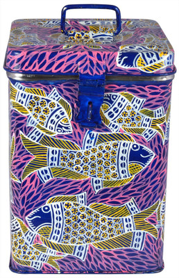 

Kaushalam Canister (Fish) - 3 L Steel Grocery Container(Blue)