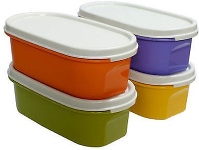 

Tupperware - 500 ml PP (Polypropylene) Grocery Container(Pack of 4, Orange, Yellow, Green, Purple), Green;orange;purple;yellow