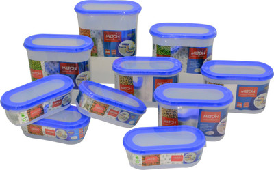 

Milton - 500 ml, 500 ml, 500 ml, 500 ml, 1100 ml, 1100 ml, 1100 ml, 1700 ml, 1700 ml, 2300 ml Plastic Grocery Container(Pack of 10, Multicolor)