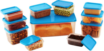 

All Time Polka 11 Pieces - 400 ml, 3000 ml, 125 ml, 250 ml Plastic Food Storage(Pack of 11, Blue)