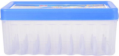 

Manoramaenterprises - 3 dozen Plastic Grocery Container(Clear, Blue), Blue;clear