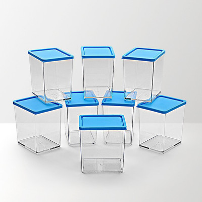 

Disha Marketing - 600 ml Plastic Grocery Container(Pack of 8, Blue)