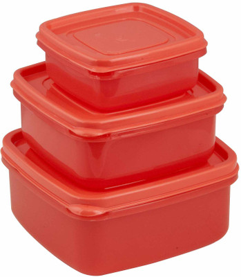 

Nayasa - 250 ml, 650 ml, 1000 ml Plastic Food Storage(Pack of 3, Red)
