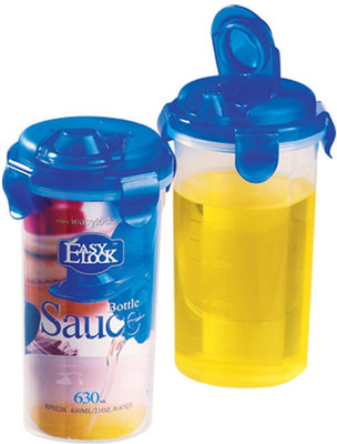 

Easy Lock Stackable, Airtight, Leakproof, Reusable Oil & Sauce Dispenser, Set of 2 pcs, BPA Free, FDA Approved - 630 ml PP (Polypropylene) Grocery Container(Pack of 2, Clear)