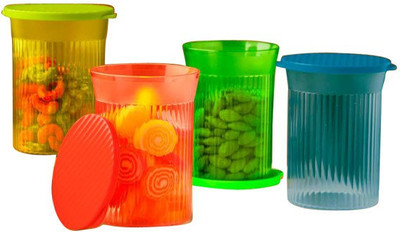 

Tupperware - 2520 ml Plastic Grocery Container(Pack of 4, Multicolor)