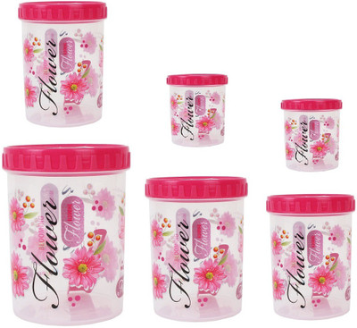 

Stylobby - 1000 ml, 1000 ml, 1200 ml, 1100 ml, 250 ml, 250 ml Polypropylene Grocery Container(Pack of 6, Red)
