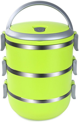 

birdy - 2.1 L Steel Grocery Container(Pack of 3, Green)