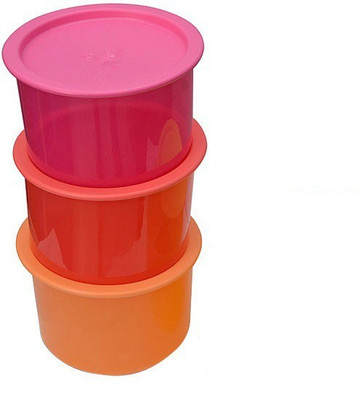 

Tupperware - 3 L, 1.25 L, 1.25 L Plastic Grocery Container(Pack of 3, Yellow, Pink, Orange), Orange;pink;yellow
