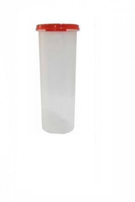 

Tupperware - 1100 ml Plastic Grocery Container(White, Red), Red;white