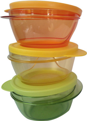 

Tupperware - 450 ml Plastic Grocery Container(Pack of 3, Multicolor)