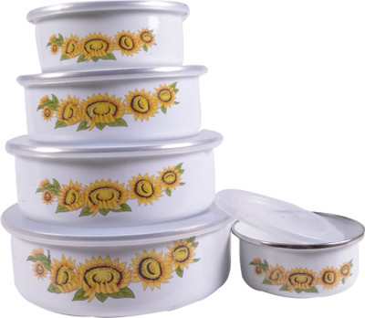 birdy 5 Pcs Box Set - 2850 ml Ceramic Grocery Container(Pack of 5, White, Yellow)
